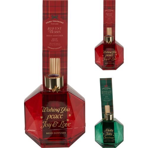 Αρωματικό χώρου γυαλί 200ml 10.5x4x15.5cm πράσινο κόκκινο