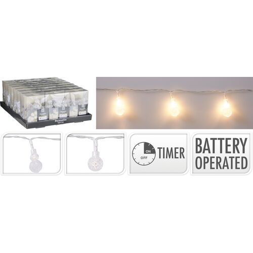 Χριστουγεννιάτικα λαμπάκια σε αλυσίδα με led θερμό λευκό φως 30cm