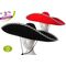 Καπέλο πλατύγυρο γυναικείο με διάμετρο 55cm σε κόκκινο και μαύρο χρώμα