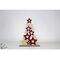Χριστουγεννιάτικο διακοσμητικό ξύλινο δέντρο από αστέρια με γκλίτερ & βελούδο με βάση 18.5x4x25cm