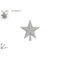 Χριστουγεννιάτικο στολίδι ασημί αστέρι κορυφή με γκλίτερ 22.5x5x24cm