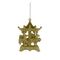 Χριστουγεννιάτικο κρεμαστό χρυσό καρουσέλ με γκλίτερ 11x2x15.5cm