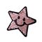 Αυτοκόλλητο σιδερώτυπο ροζ αστέρι με πούλιες 9cm