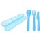 Σετ Πλαστικά μαχαιροπίρουνα με θήκη σε μπλε χρώμα 29x5cm