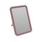 Επιτραπέζιος ορθογώνιος καθρέφτης με πλαστικό πλαίσιο σε σκούρο ροζ χρώμα 13x1x17.5cm