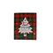Χριστουγεννιάτικη σακούλα δώρου με σκωτσέζικο καρώ πράσινο-κόκκινο χρώμα και λευκό έλατο 14x18x7cm