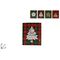 Χριστουγεννιάτικη σακούλα δώρου με σκωτσέζικο καρώ πράσινο-κόκκινο χρώμα και λευκό έλατο 27x33x12cm