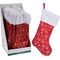 Χριστουγεννιάτικη διακοσμητική κάλτσα με χιονονιφάδες σε κόκκινο χρώμα 42x26cm