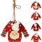 Χριστουγεννιάτικο στολίδι σε σχήμα πουλόβερ σε κόκκινο χρώμα ζακάρ 12.5x13x20cm