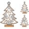 Χριστουγεννιάτικο διακοσμητικό ξύλινο έλατο σε ασημί χρώμα 23x3x30cm