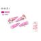 Κοκαλάκια μαλλιών κλιψάκια μεταλλικά με γκλίτερ σετ 4τμχ σε ροζ χρώμα 4cm