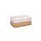 Καλάθι μεσαίο από bamboo και λινό σε φυσικό χρώμα 29x19x14cm