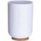 Ποτήρι πλαστικό σε λευκό ματ με βάση από bamboo 300ml